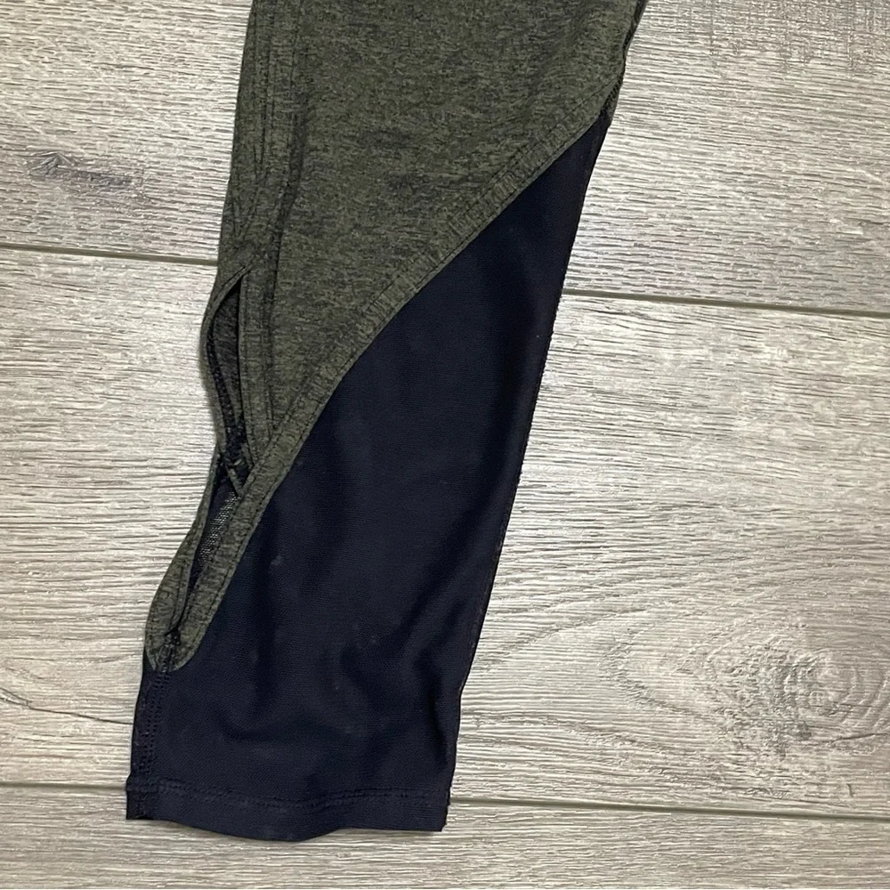 Free People Movement Ace Yoga Leggings Athleisure Yoga Heathered Green Mesh Sz S
